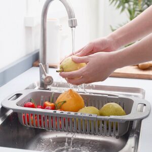 Retractable Sink Drain Basket Storage Rack for Kitchen