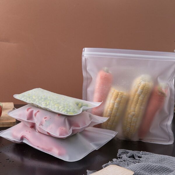 Silicone-Reinforced Ziplock Food Storage Container Bag