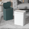 White 15L Smart Sensor Trash Can with Automatic Bagging and IPX5 Waterproof Design – Touchless waste bin for bathrooms, kitchens, and living rooms, featuring a wide opening and compact size.
