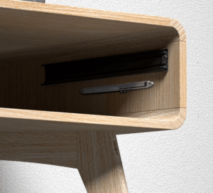 Set of two grey automatic drawer dampers for soft closing, ideal for kitchens, bathrooms, and closets.