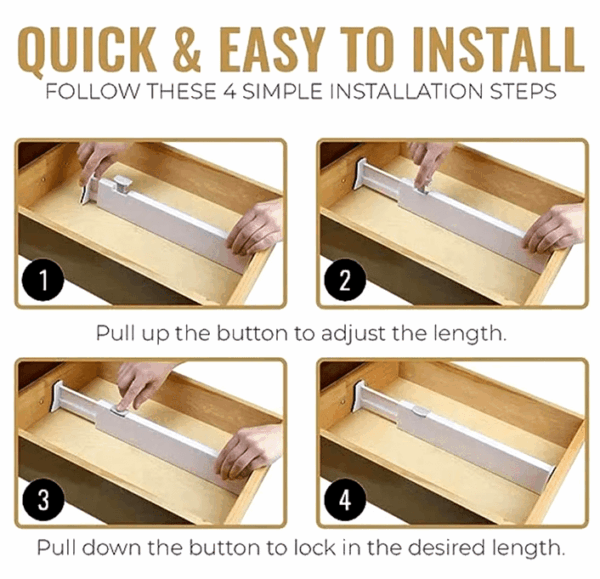 Adjustable Foam-Padded Drawer Dividers – Perfect for Organizing Clothes and Cosmetics in Your Dresser