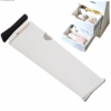 White adjustable foam-padded drawer dividers neatly organizing socks and cosmetics in a dresser.