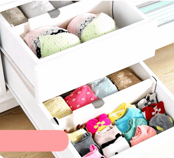 Adjustable Foam-Padded Drawer Dividers – Perfect for Organizing Clothes and Cosmetics in Your Dresser