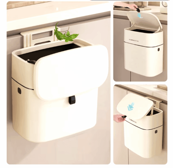 Compact Kitchen Compost Bin – Odor-Free Design with Lid & Countertop or Wall-Mounted Use