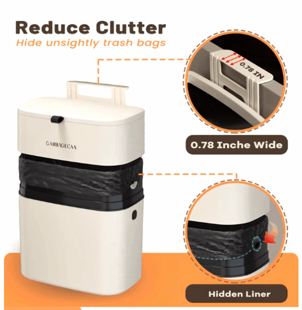 Compact Kitchen Compost Bin – Odor-Free Design with Lid & Countertop or Wall-Mounted Use