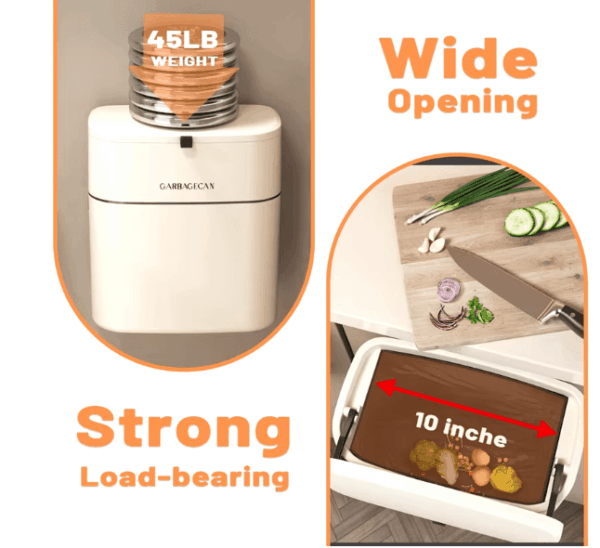 Compact Kitchen Compost Bin – Odor-Free Design with Lid & Countertop or Wall-Mounted Use