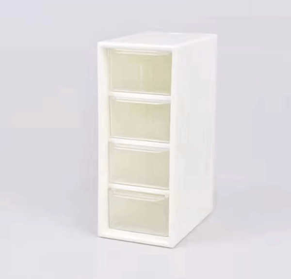 Compact Plastic Organizer Box with 4 Drawers – Perfect for Makeup or Office Storage