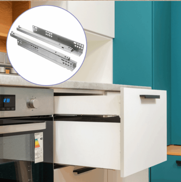 Durable Soft Close Drawer Slides – Perfect for Cabinets and Closets with Silent Damping Features