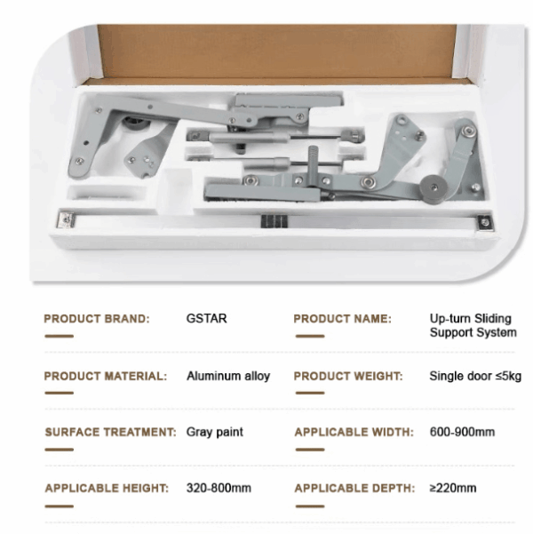 Hydraulic Flip-Up Door Support System – Durable, Easy-to-Use Mechanism for Kitchen Cabinets