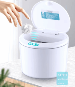 Compact Touchless Desktop Sensor Trash Can with Automatic Lid, Ideal for Offices, Kitchens, and Bedrooms for Effortless Waste Disposal. 