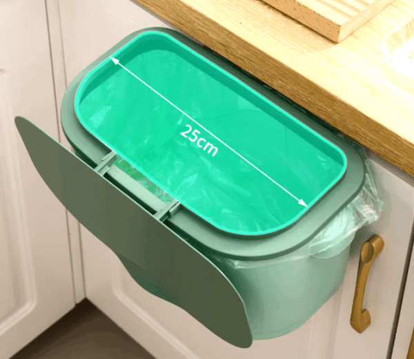 Wall-Mounted Kitchen Compost Bin with Sliding Cover – Perfect for Under-Sink or Cabinet Door Use