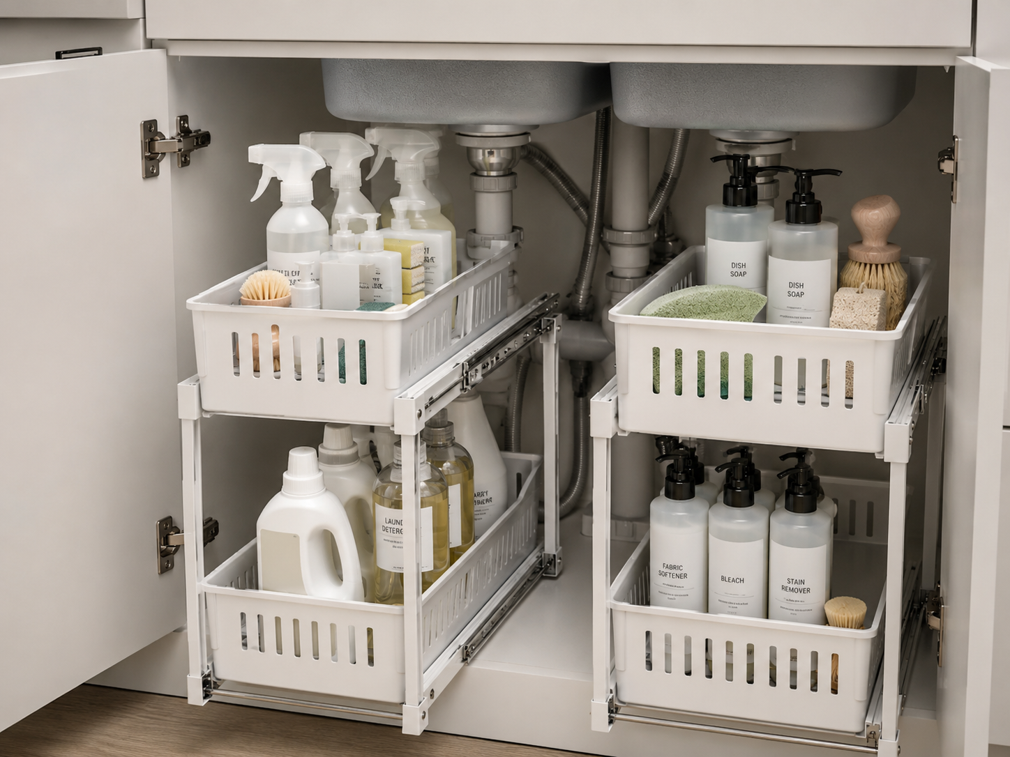 Amanda's under-sink 2-tier sliding cabinet organizer