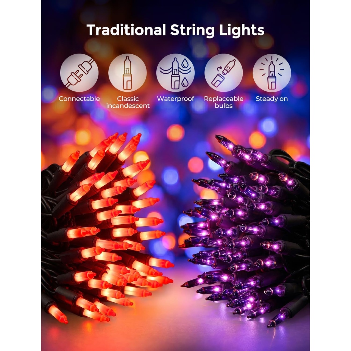20Ft 100 Bulb Spacing and Dimension Diagram