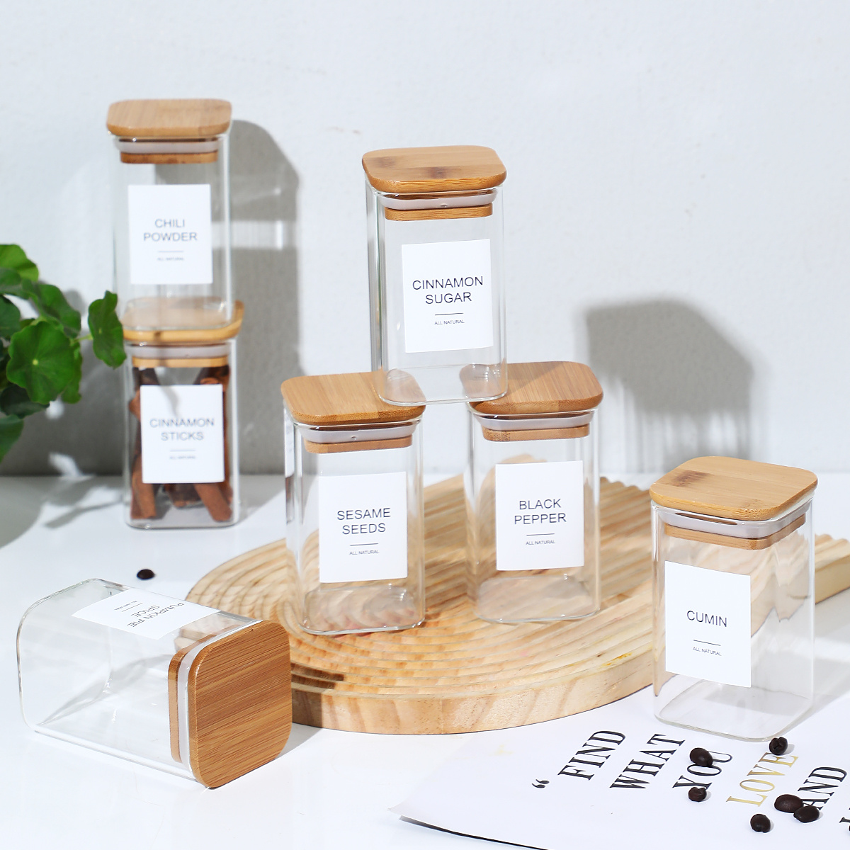 Easy Seasoning and Cooking with TidyVo 8oz Square Spice Jars