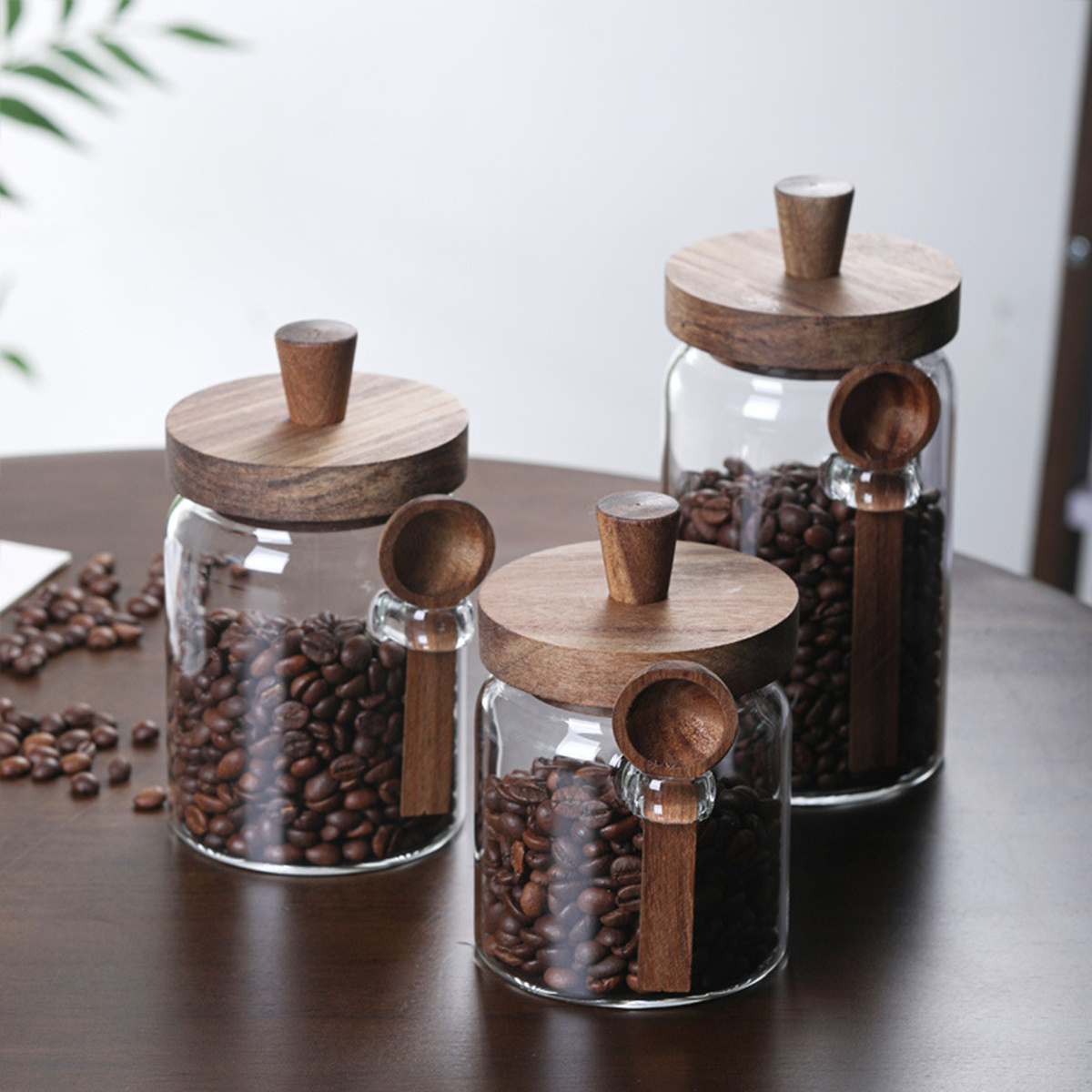 Pantry Array Setup with TidyVo Canisters Storing Coffee, Tea, and Sweeteners