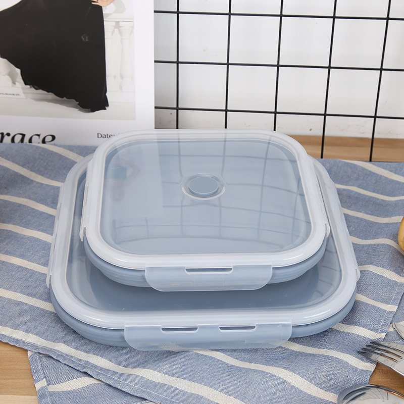 Collapsible Silicone Bento Lunch Box with Airtight Leak-Proof Vent Lid gallery view 2