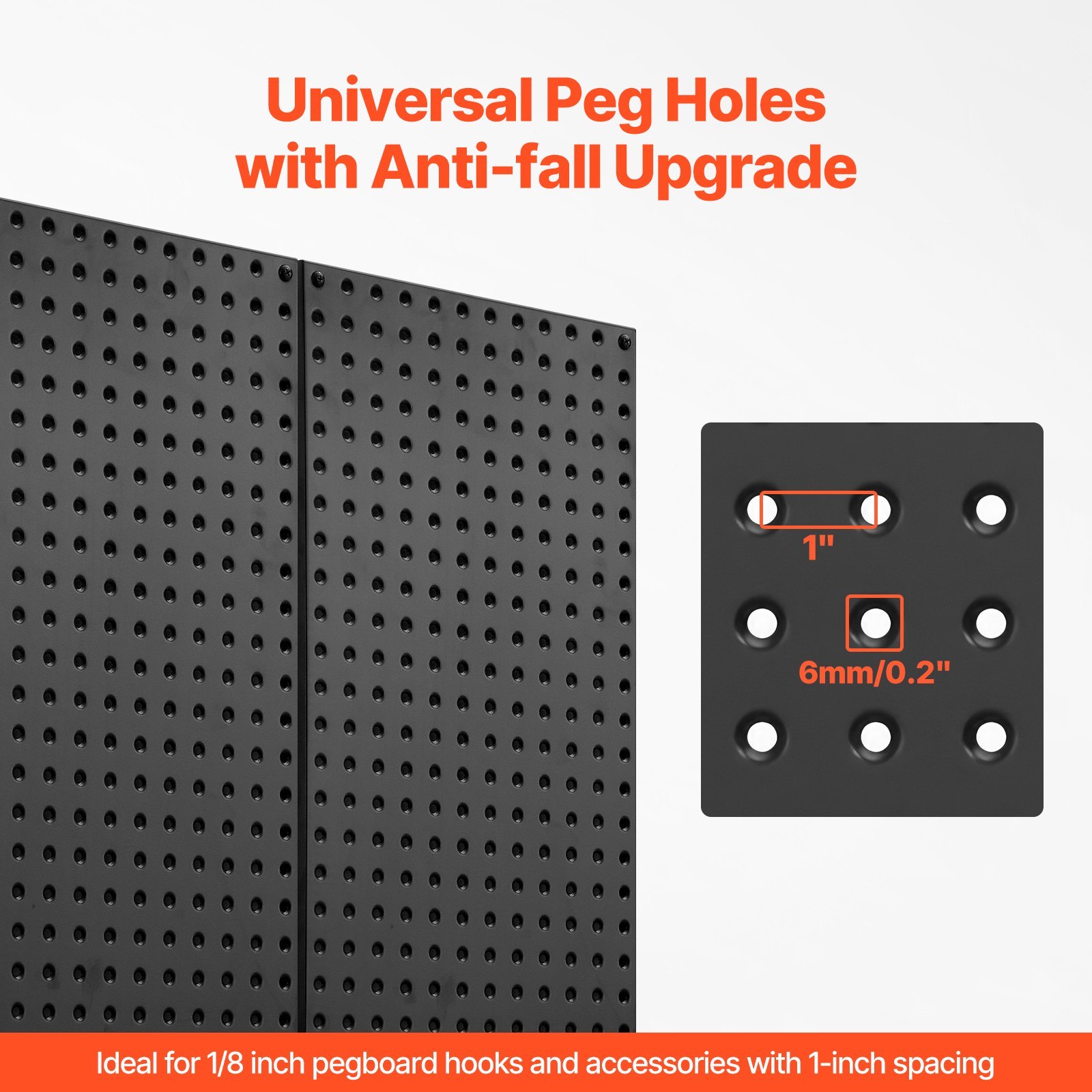 Heavy-Duty Steel Pegboard Panels (3-Pack, 36" × 24" Total Coverage) Wall-Mounted Metal Tool Organizer for Garage & Workshop, Black gallery view 4