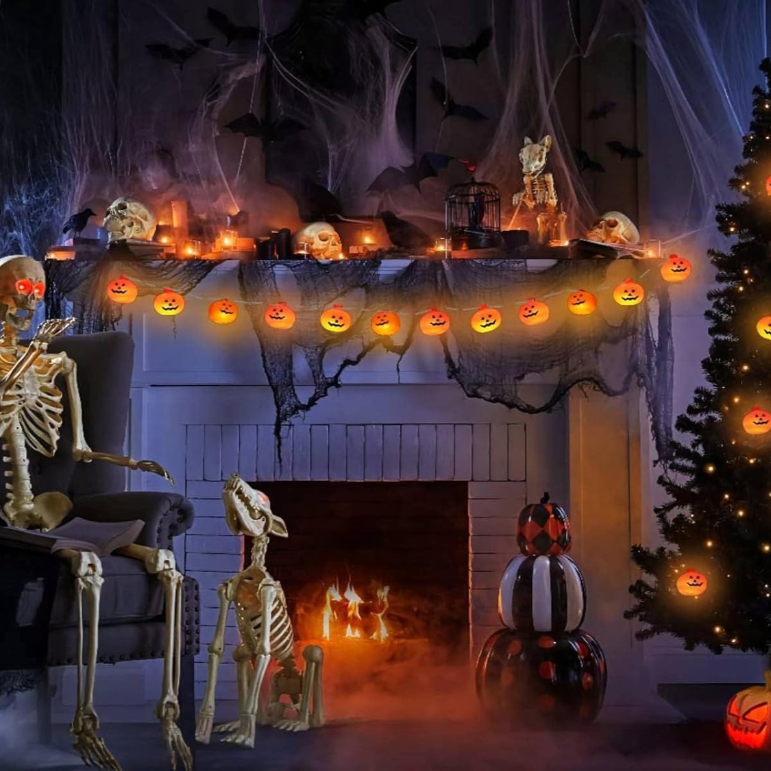 Pumpkin Light String Dimensions 10Ft with 20 LEDs