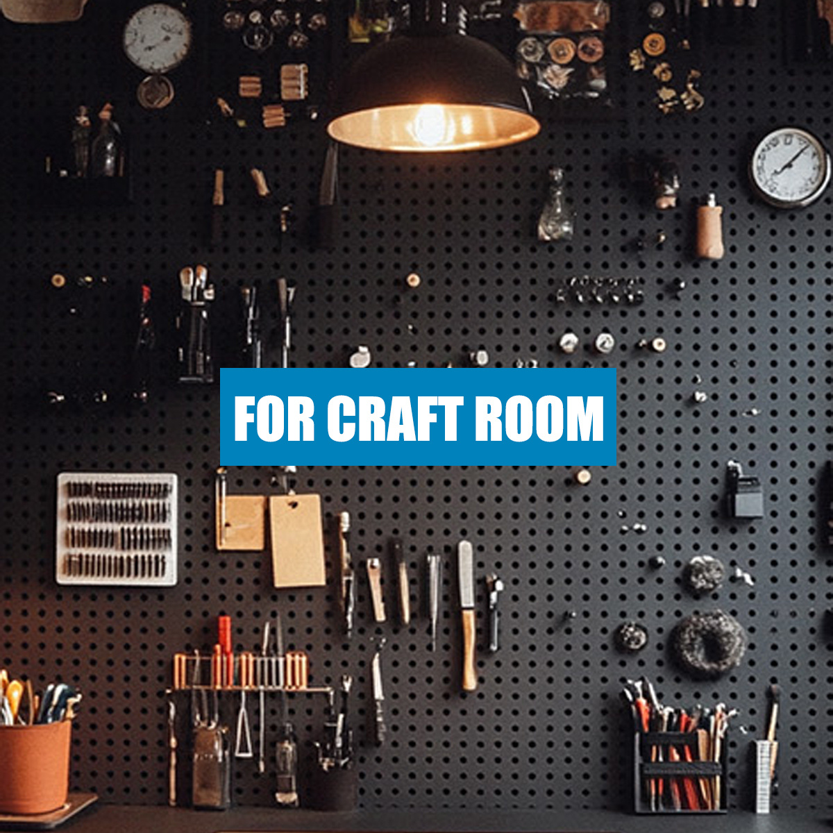 108-Piece Heavy-Duty Steel Pegboard & Hook Organizer Kit (2 Metal Panels, 68 Assorted Hooks, 36 Locks & Specialty Tool Racks, Black) gallery view 2