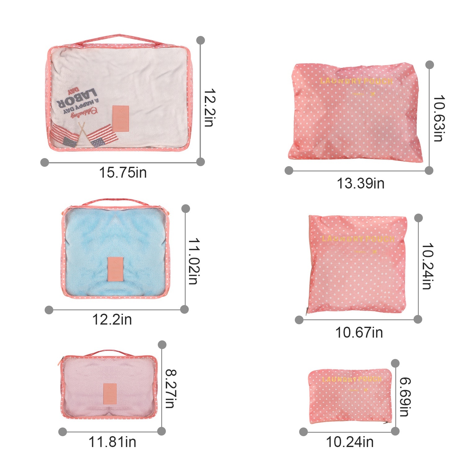9-Piece Travel Packing Cubes & Luggage Organizer Set (Water-Resistant Compression Bags for Clothes & Closets) gallery view 7