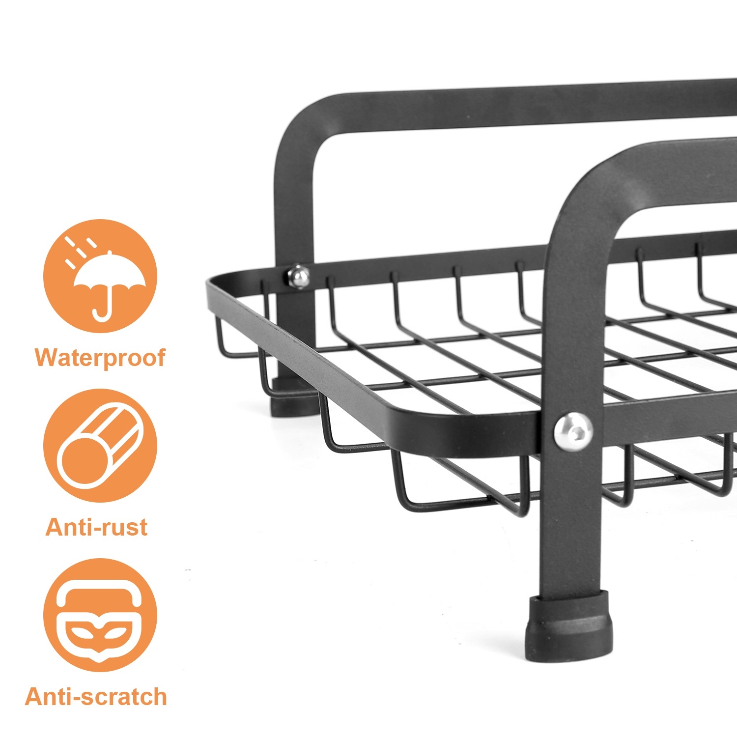 2-Tier Dish Drying Rack with 360° Swivel Drainboard (Rustproof Kitchen Counter Organizer) gallery view 7