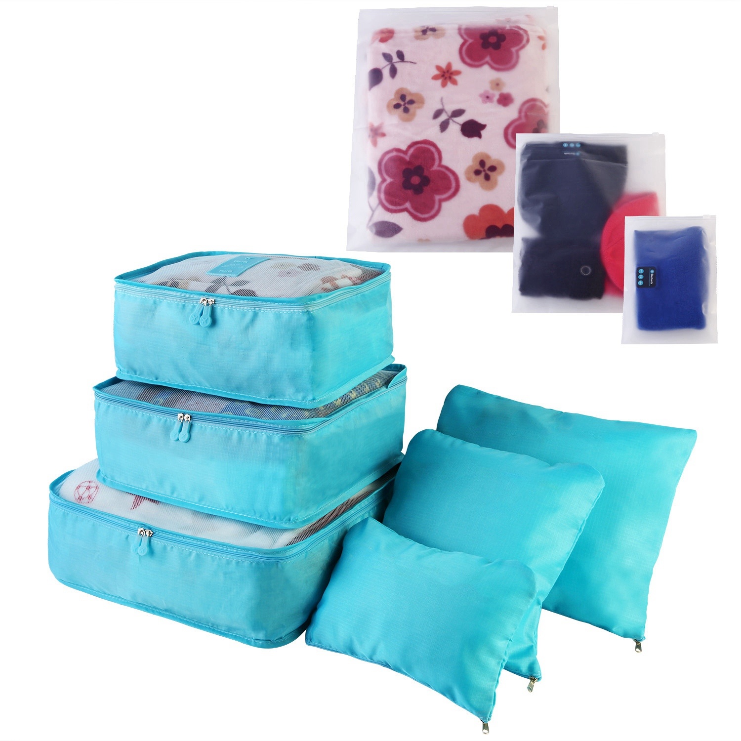 TidyVo 9-Piece Travel Packing Cubes Blue Edition