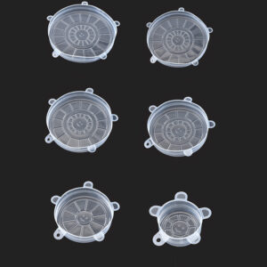 6-Piece Reusable Silicone Stretch Lids Set for Bowls, Pots & Cans (BPA-Free Food-Grade Airtight Seals in 6 Sizes)