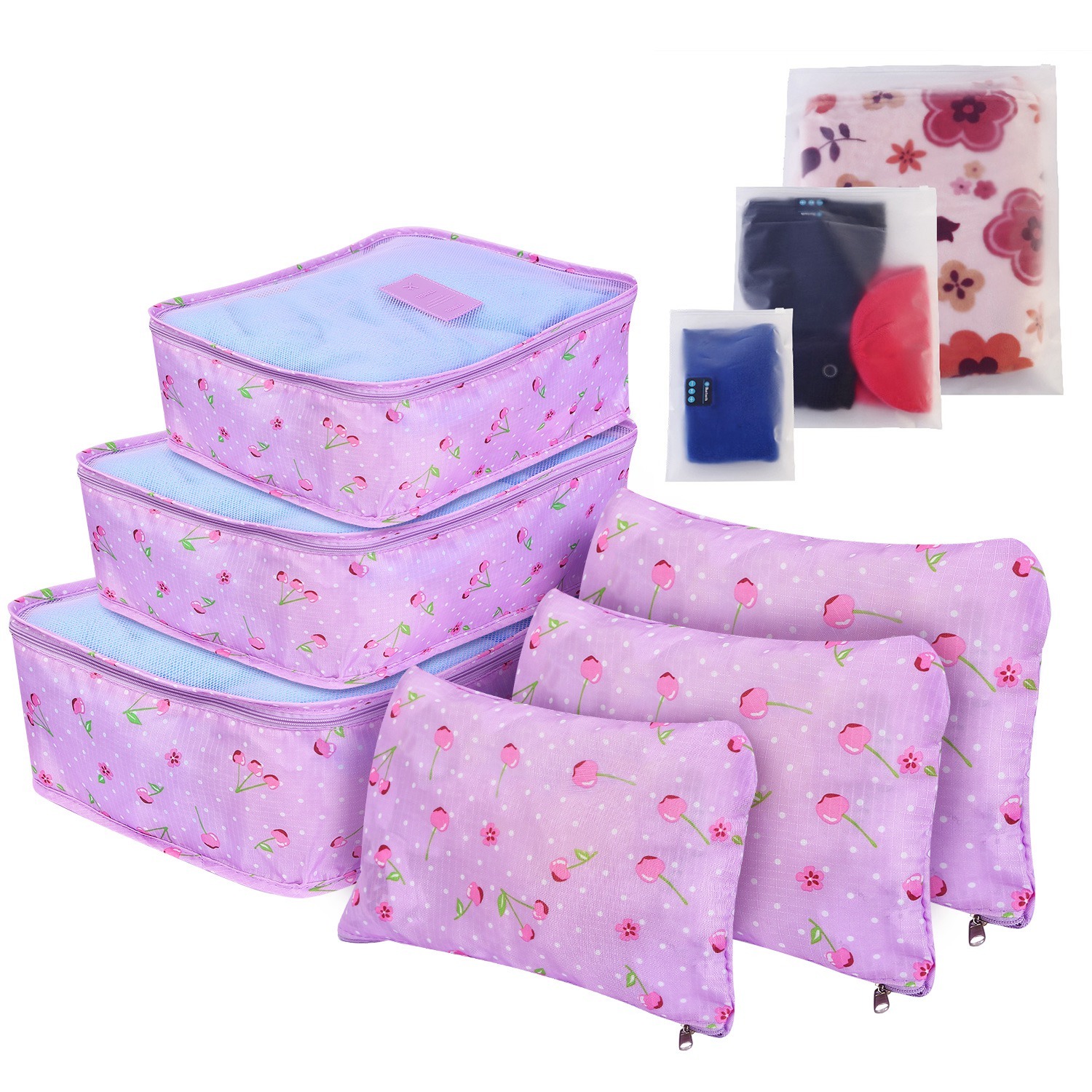 9-Piece Travel Packing Cubes & Luggage Organizer Set (Water-Resistant Compression Bags for Clothes & Closets) gallery view 5