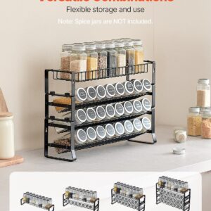 4-Tier Modular Spice Rack Organizer for Cabinet & Countertop (Wall-Mountable Seasoning Shelf)