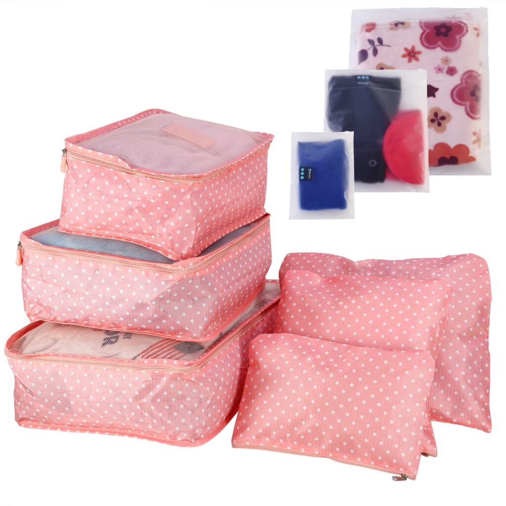 9-Piece Travel Packing Cubes & Luggage Organizer Set (Water-Resistant Compression Bags for Clothes & Closets)