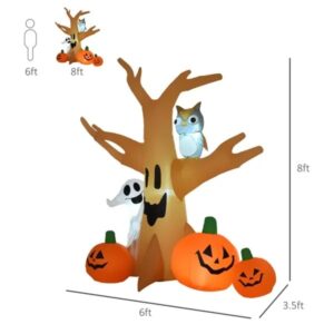 7.5 Ft Inflatable Halloween Spooky Haunted Tree with Ghost, Owl & Pumpkins (Outdoor & Indoor Lighted Yard Decor)