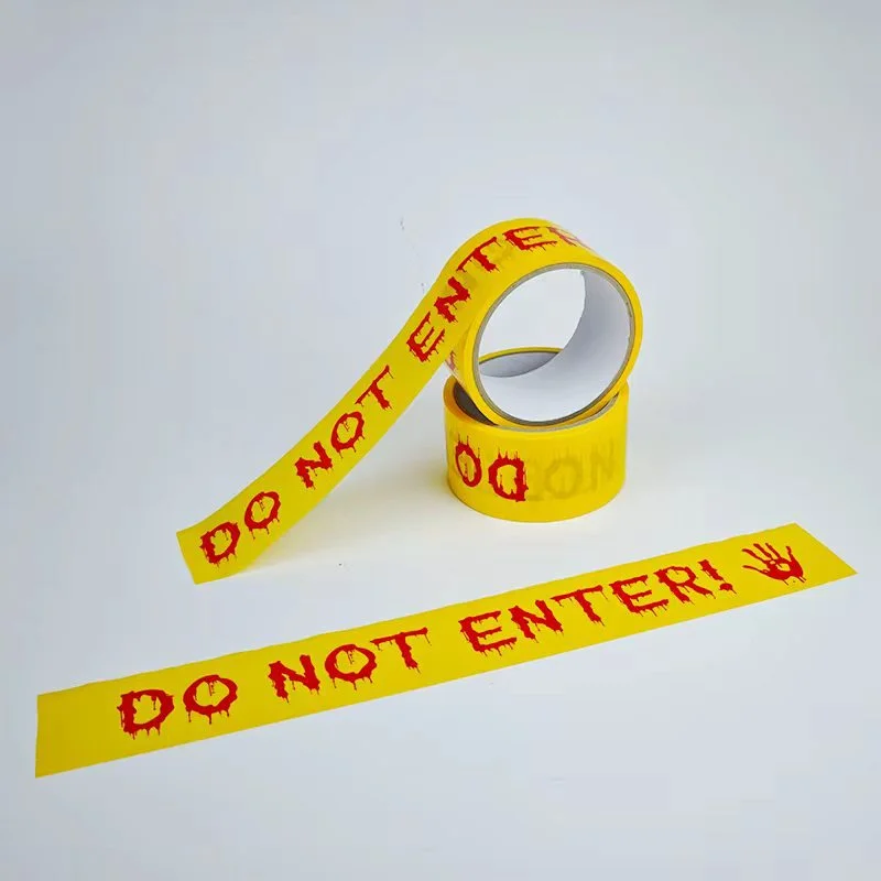 Glow-in-the-Dark Halloween Warning Tape (10 FT / 3M Luminous "DO NOT ENTER" Self-Adhesive Barrier Tape with Dripping Blood & Handprints for Doors, Stairs & Porch) gallery view 10