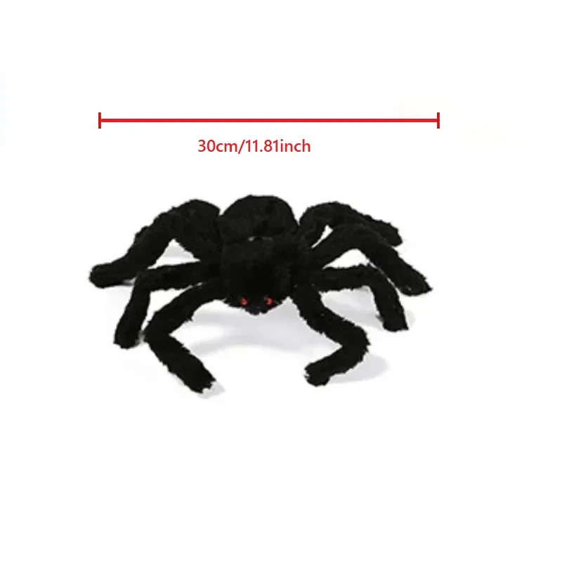 Giant Halloween Spider Outdoor Yard Decor (5 FT / 150 cm Large Poseable Furry Black Spider with Eerie Red Eyes for Giant Web, Lawn, Porch & Roof Display) gallery view 10