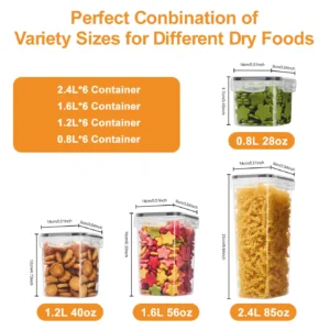 24-Piece Airtight Food Storage Containers Set (BPA-Free Modular Kitchen Pantry Organizers, 4 Multi-Use Sizes with Reusable Chalkboard Labels & Marker)