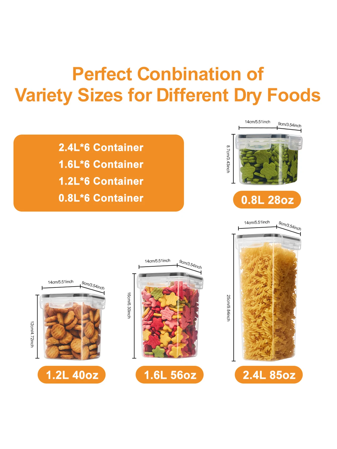 24-Piece Airtight Food Storage Containers Set (BPA-Free Modular Kitchen Pantry Organizers, 4 Multi-Use Sizes with Reusable Chalkboard Labels & Marker) gallery view 1