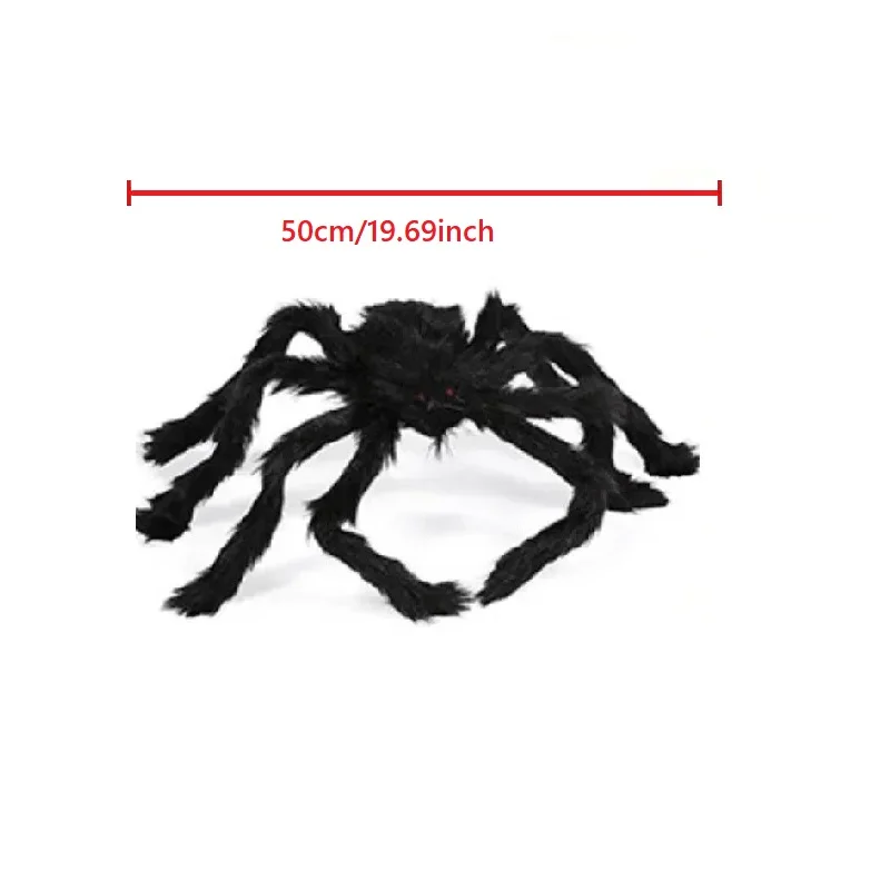 Giant Halloween Spider Outdoor Yard Decor (5 FT / 150 cm Large Poseable Furry Black Spider with Eerie Red Eyes for Giant Web, Lawn, Porch & Roof Display) gallery view 9