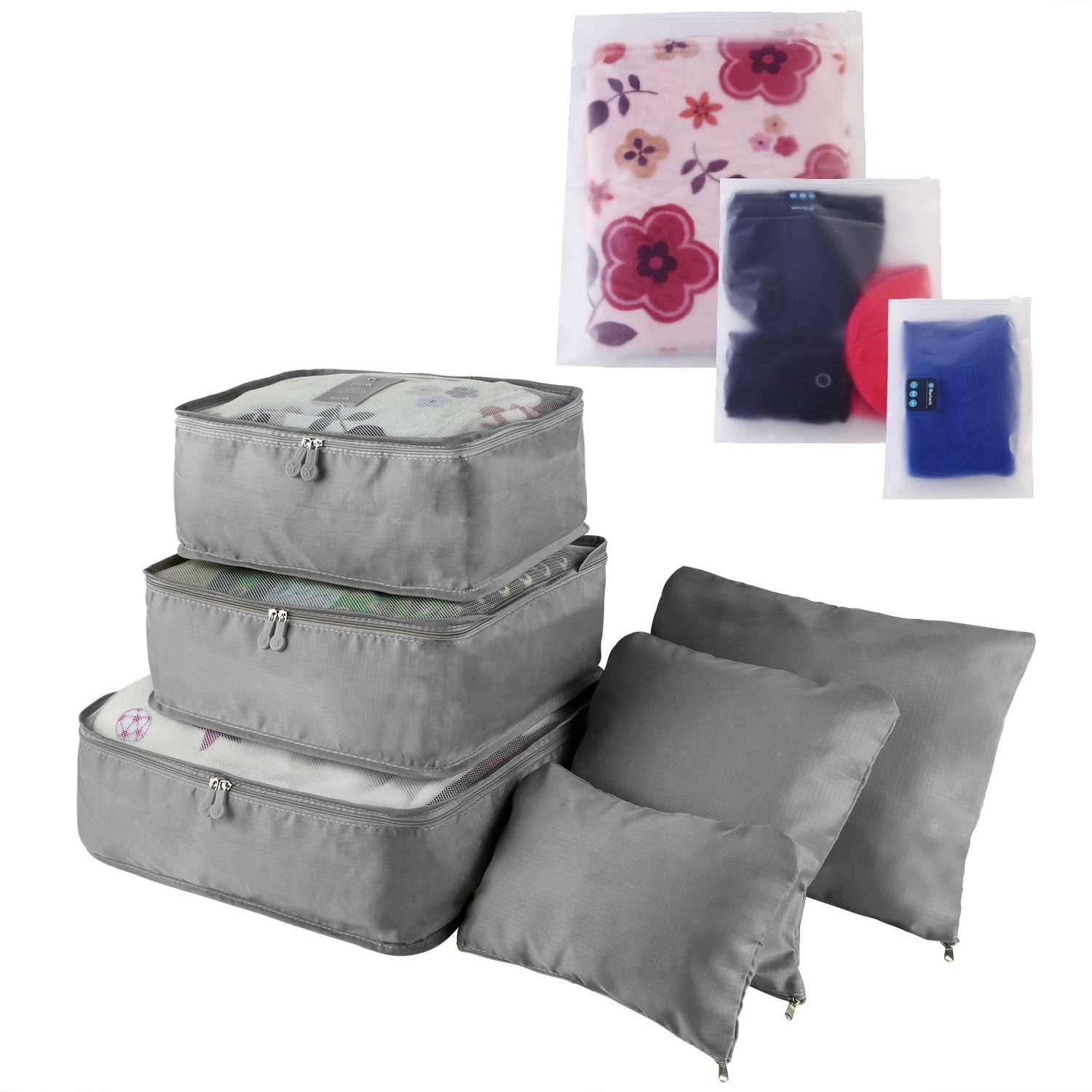 9-Piece Travel Packing Cubes & Luggage Organizer Set (Water-Resistant Compression Bags for Clothes & Closets) gallery view 2