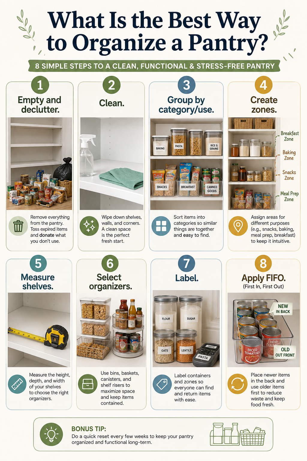 8 steps to organize a pantry