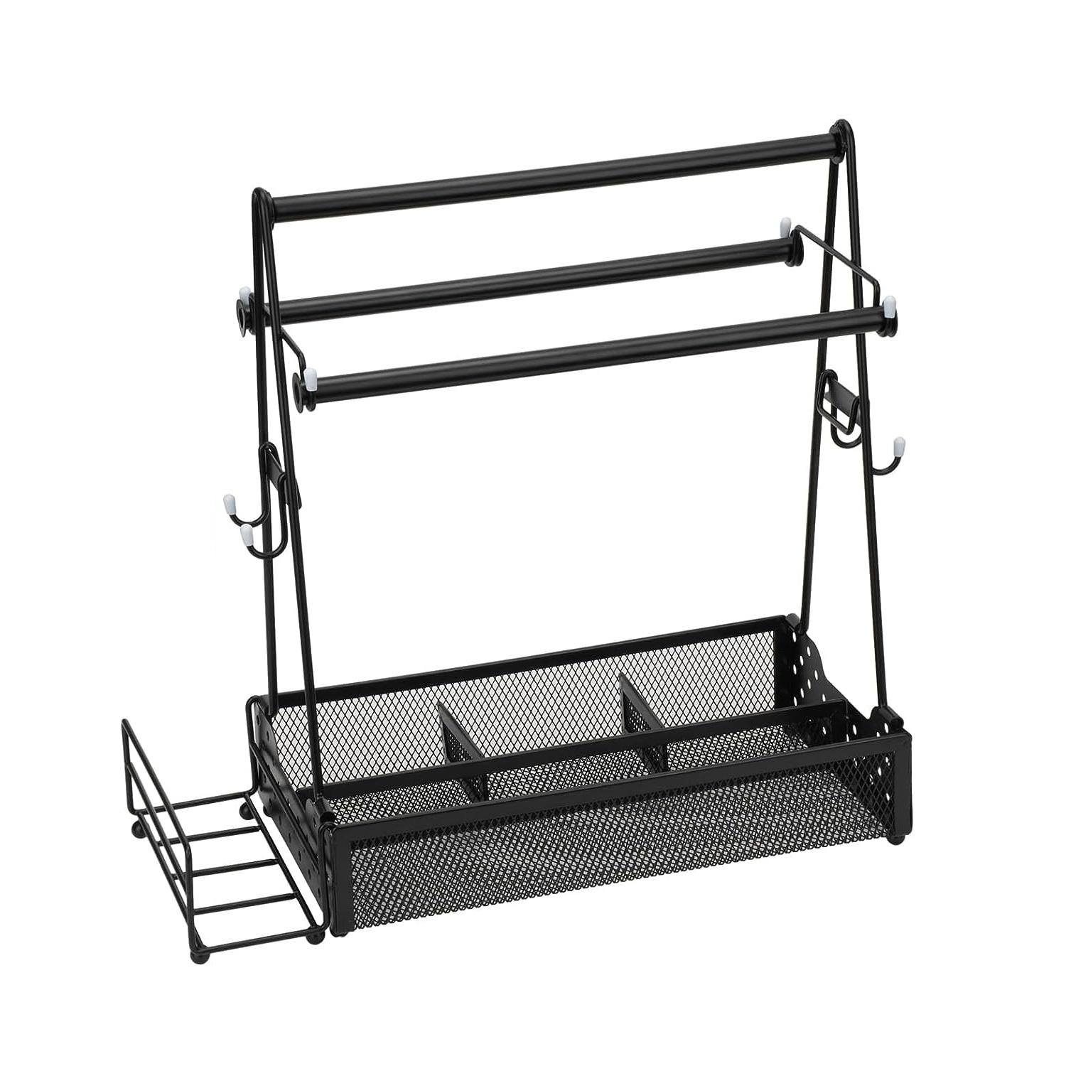 Metal Grill Caddy with Paper Towel Holder & Utensil Organizer (Outdoor BBQ & Picnic Cookout Station) gallery view 4