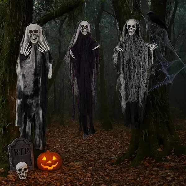 Hanging Grim Reapers Dimensions 3.8 Ft 3.3 Ft and 3 Ft Comparison