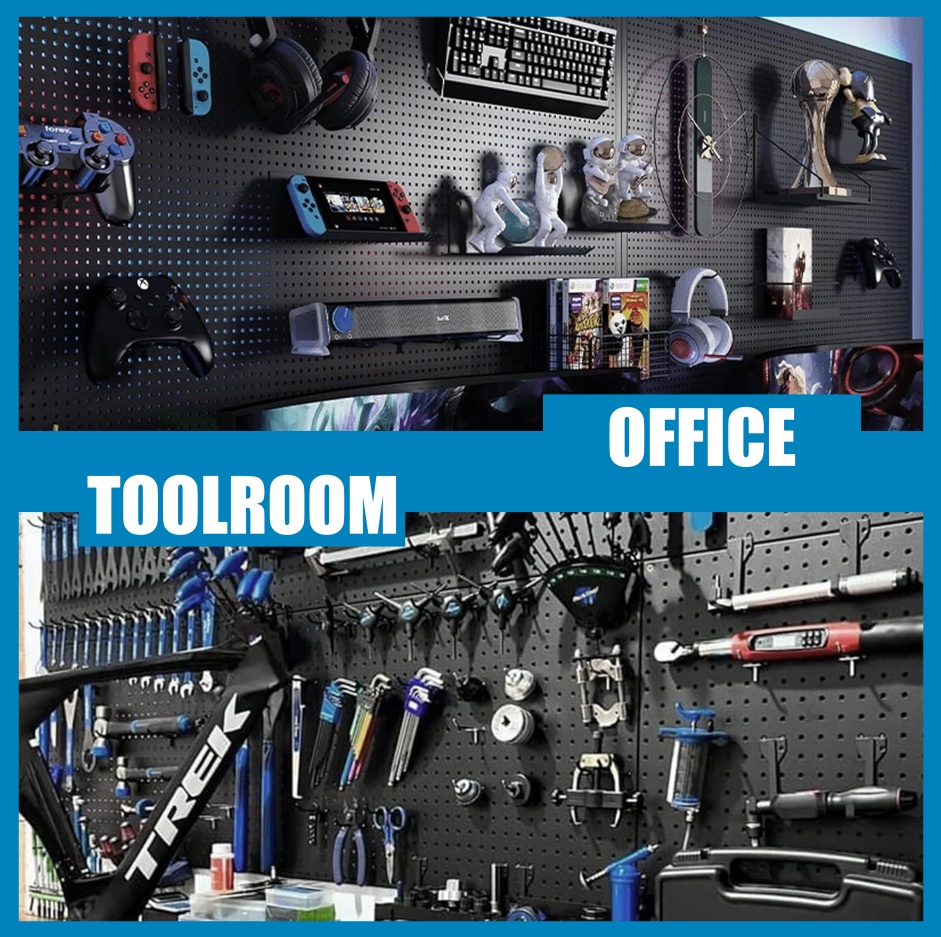 Versatile Metal Pegboard Organizer for Toolroom Office and Gaming Station