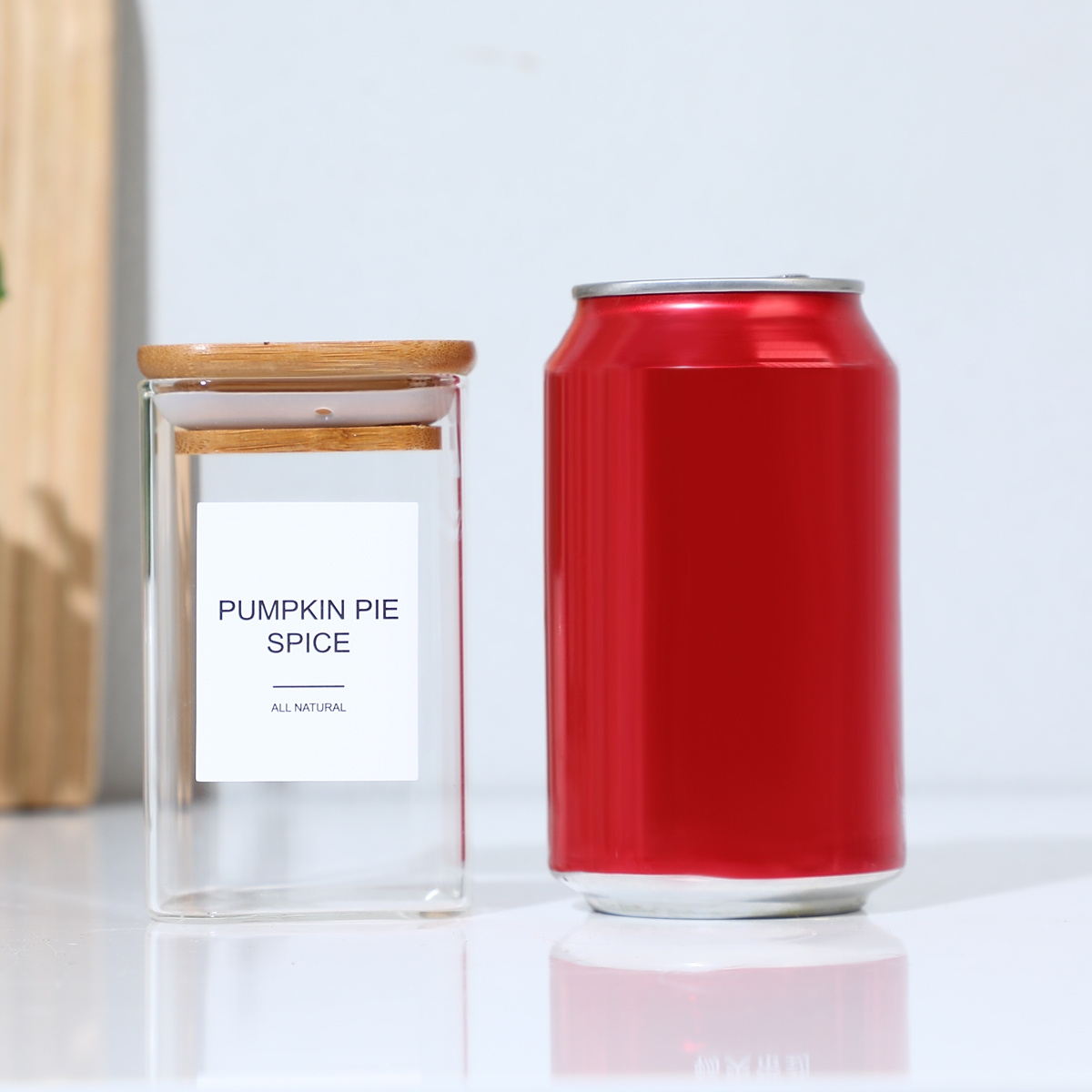 12-Piece Square Glass Spice Jars Set with 72 Waterproof Labels gallery view 7