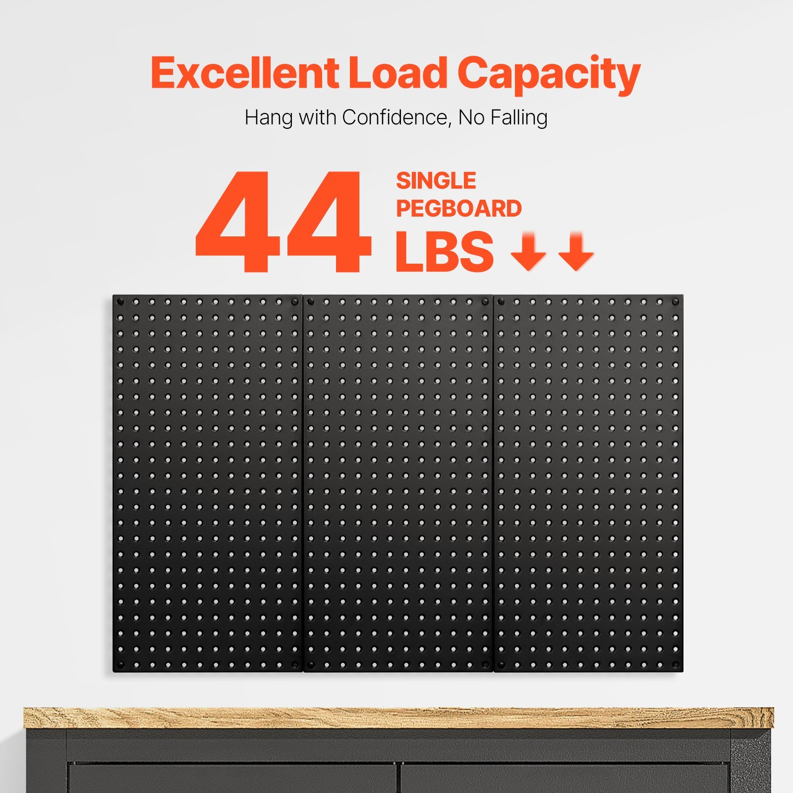 Heavy-Duty Steel Pegboard Panels (3-Pack, 36" × 24" Total Coverage) Wall-Mounted Metal Tool Organizer for Garage & Workshop, Black gallery view 2