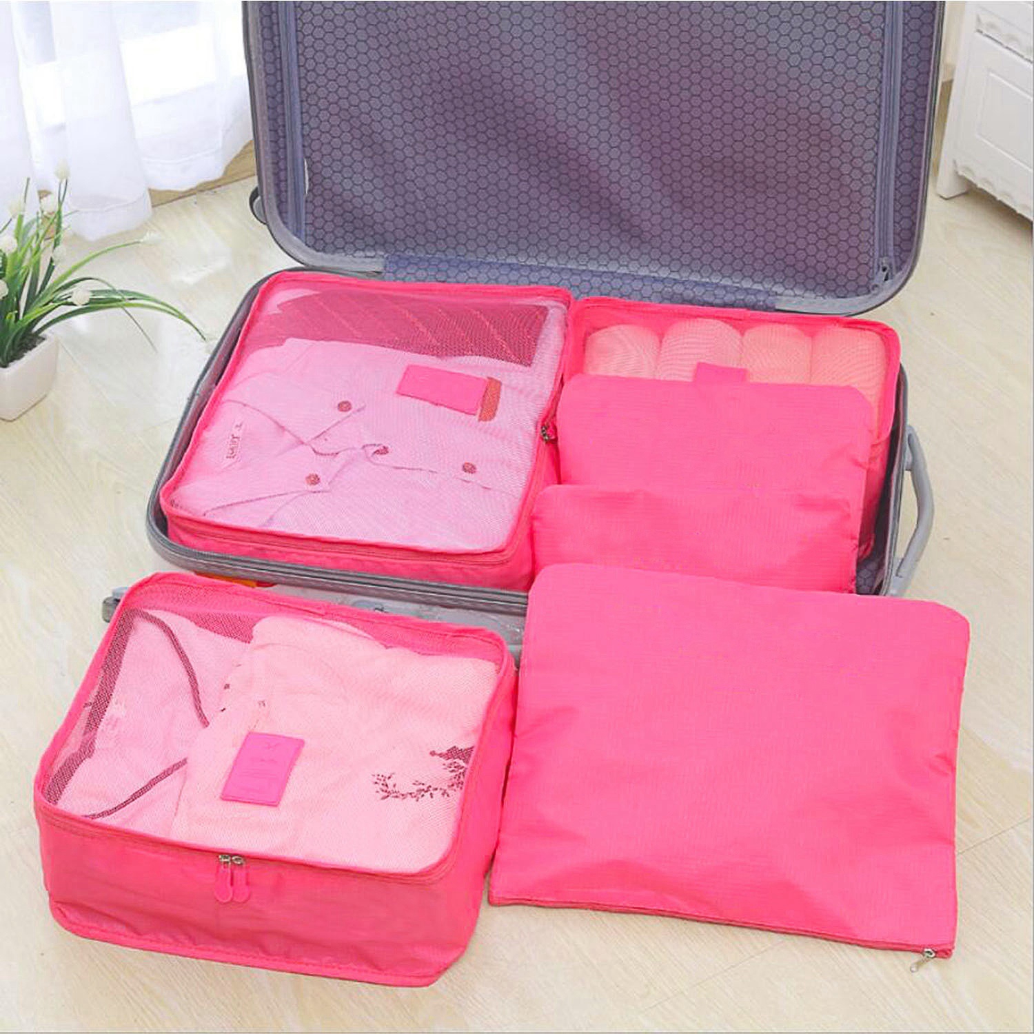 9-Piece Travel Packing Cubes & Luggage Organizer Set (Water-Resistant Compression Bags for Clothes & Closets) gallery view 4