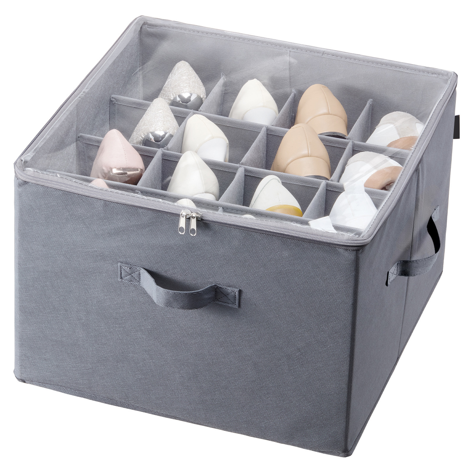 TidyVo 16-Compartment Shoe Storage Chest with Shoes Inside