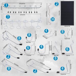 108-Piece Heavy-Duty Steel Pegboard & Hook Organizer Kit (2 Metal Panels, 68 Assorted Hooks, 36 Locks & Specialty Tool Racks, Black)