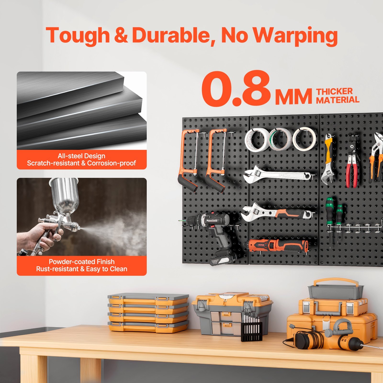 0.8mm Thick Carbon Steel Scratch and Rust Resistant Finish