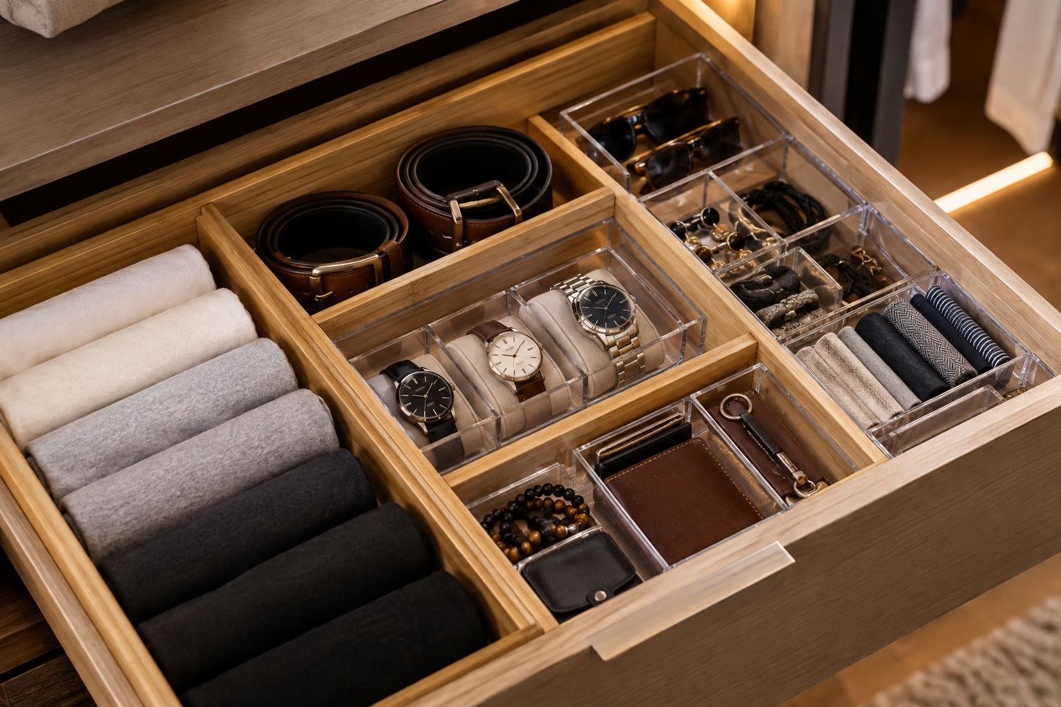 Closet Organization Materials - Bamboo Clothes Dividers and Wardrobe Storage