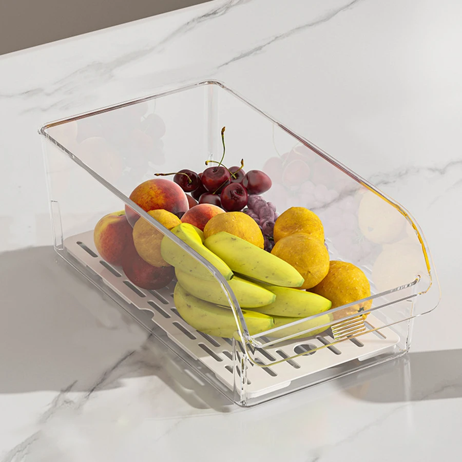 Clear Fridge Organizer Bins with Handles (11.8" x 6.3" / Stackable Storage for Refrigerator & Pantry) gallery view 8